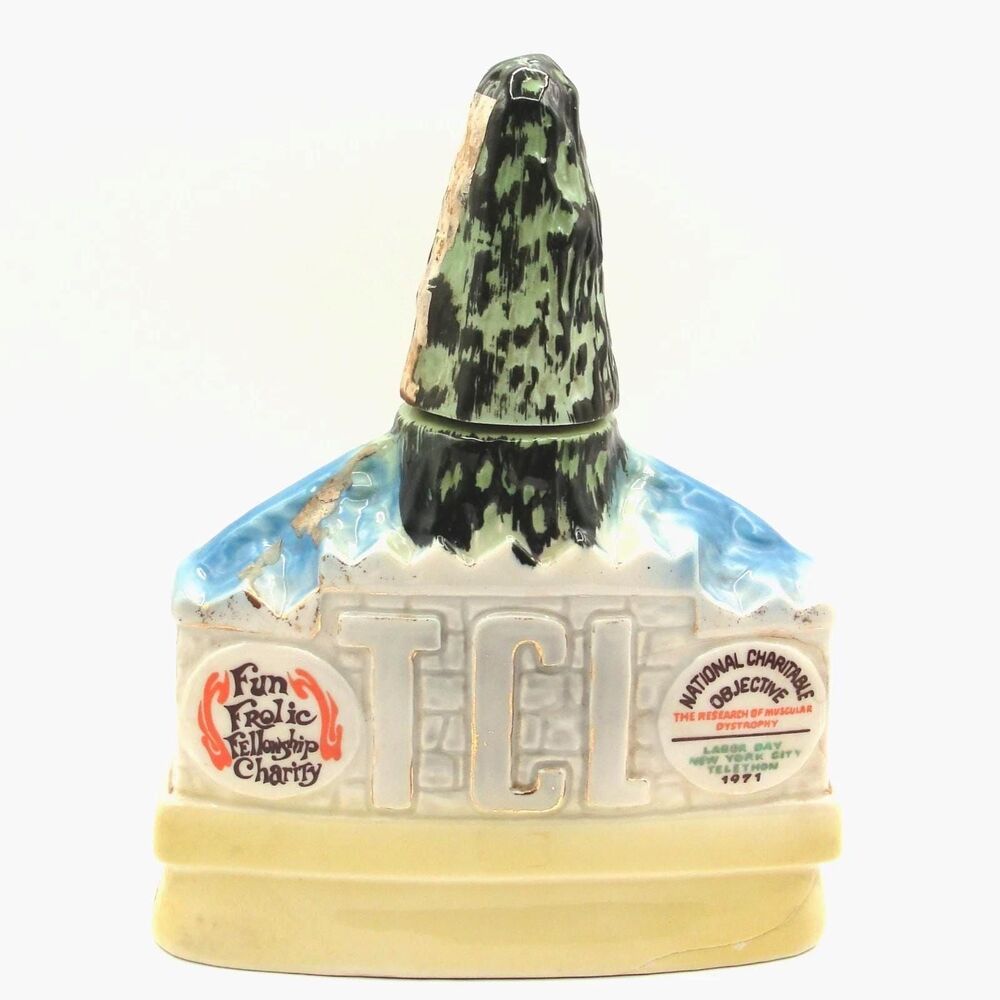 1971 Jim Beam TCL Tall Cedars of Lebanon Decanter Muscular Dystrophy Telethon NY